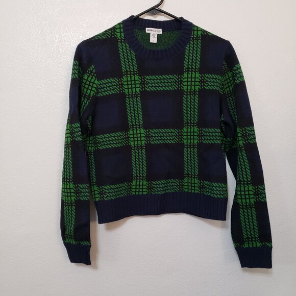 Bop Basics Plaid Crew Neck Wool Blend Sweater - Picture 9 of 15